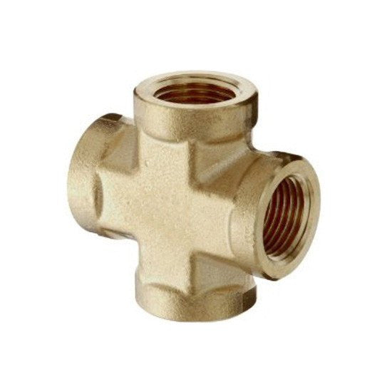 Auveco 353 Brass Cross 4-Way Connector 1/8 Pipe Threads Qty 5 