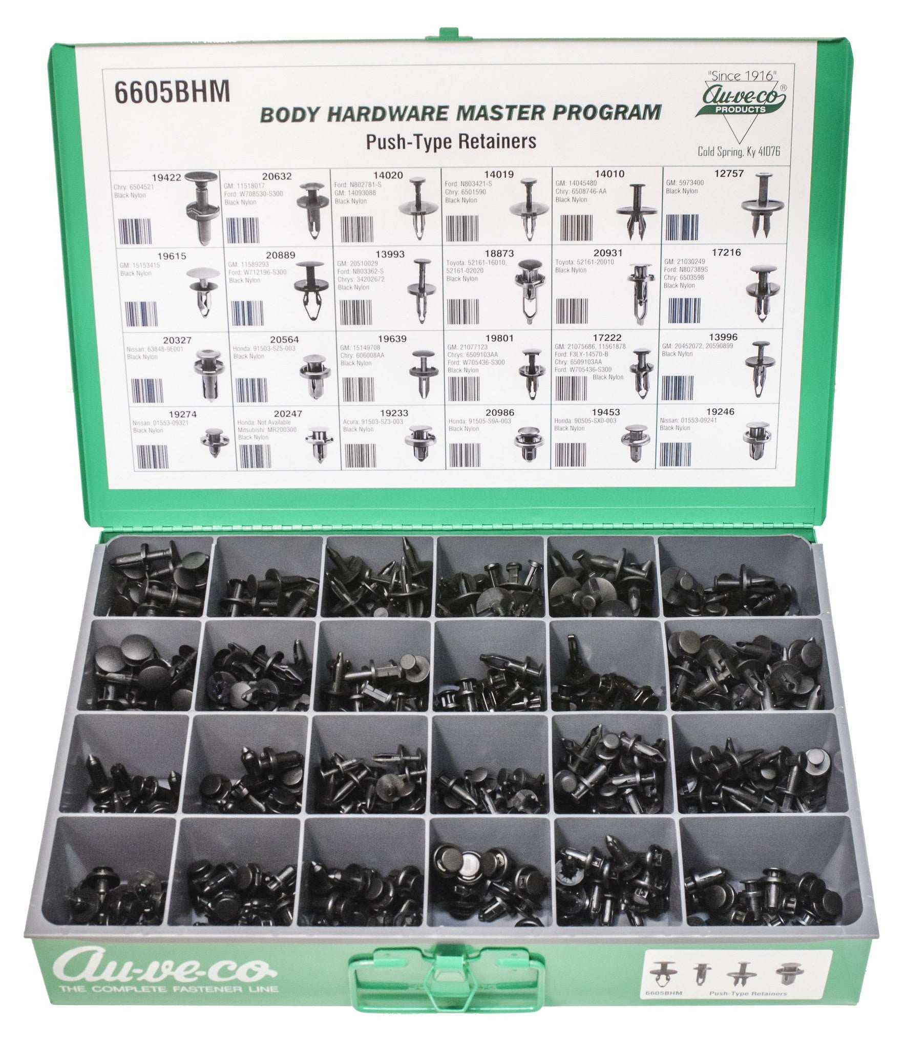 Auveco 6605BHM BHM Assortment Push-Type Retainers Qty 1 