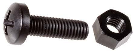 Auveco 21606 Black Nylon License Plate Screws And Nuts M6-1 0 X 20mm Qty 50 